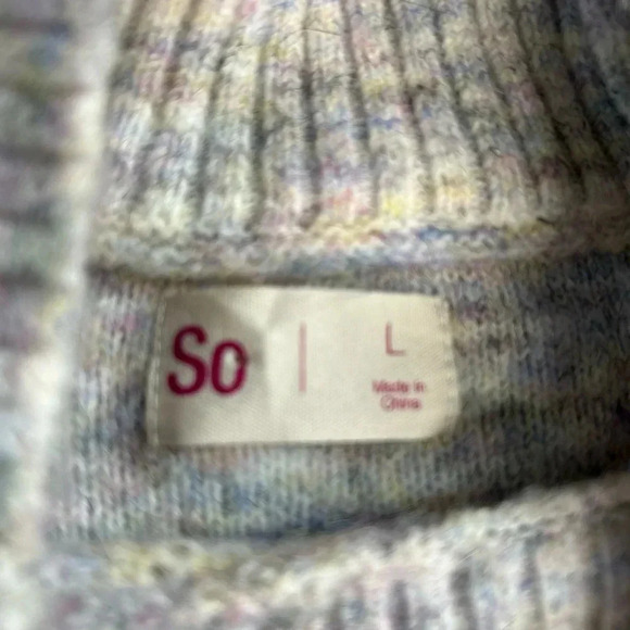 Women’s Large Wool Blend Sweater Ruffle Mock‎ Neck Diamond Cable Knit Fairycore - Picture 10 of 11